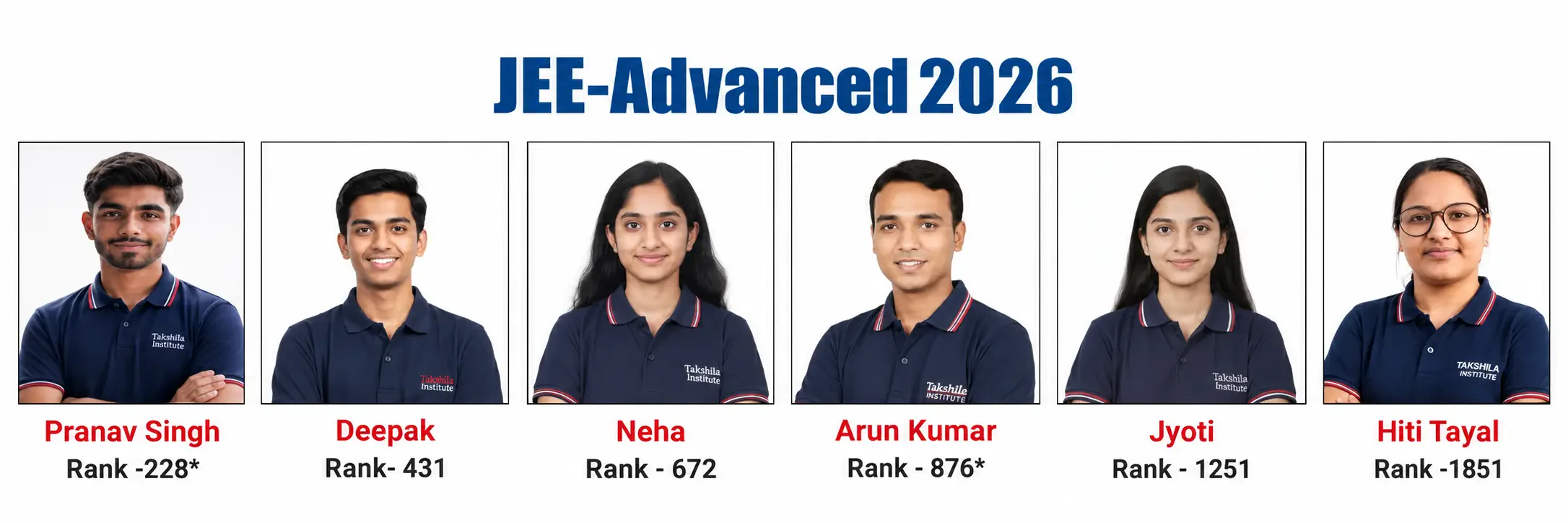 Takshila Institute JEE Advanced 2026 student results